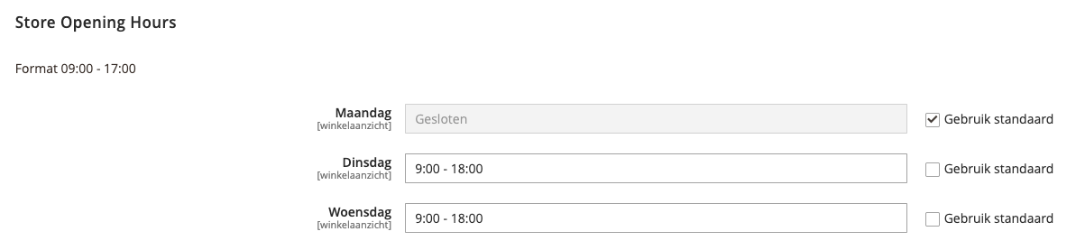 Wijzigen in de config